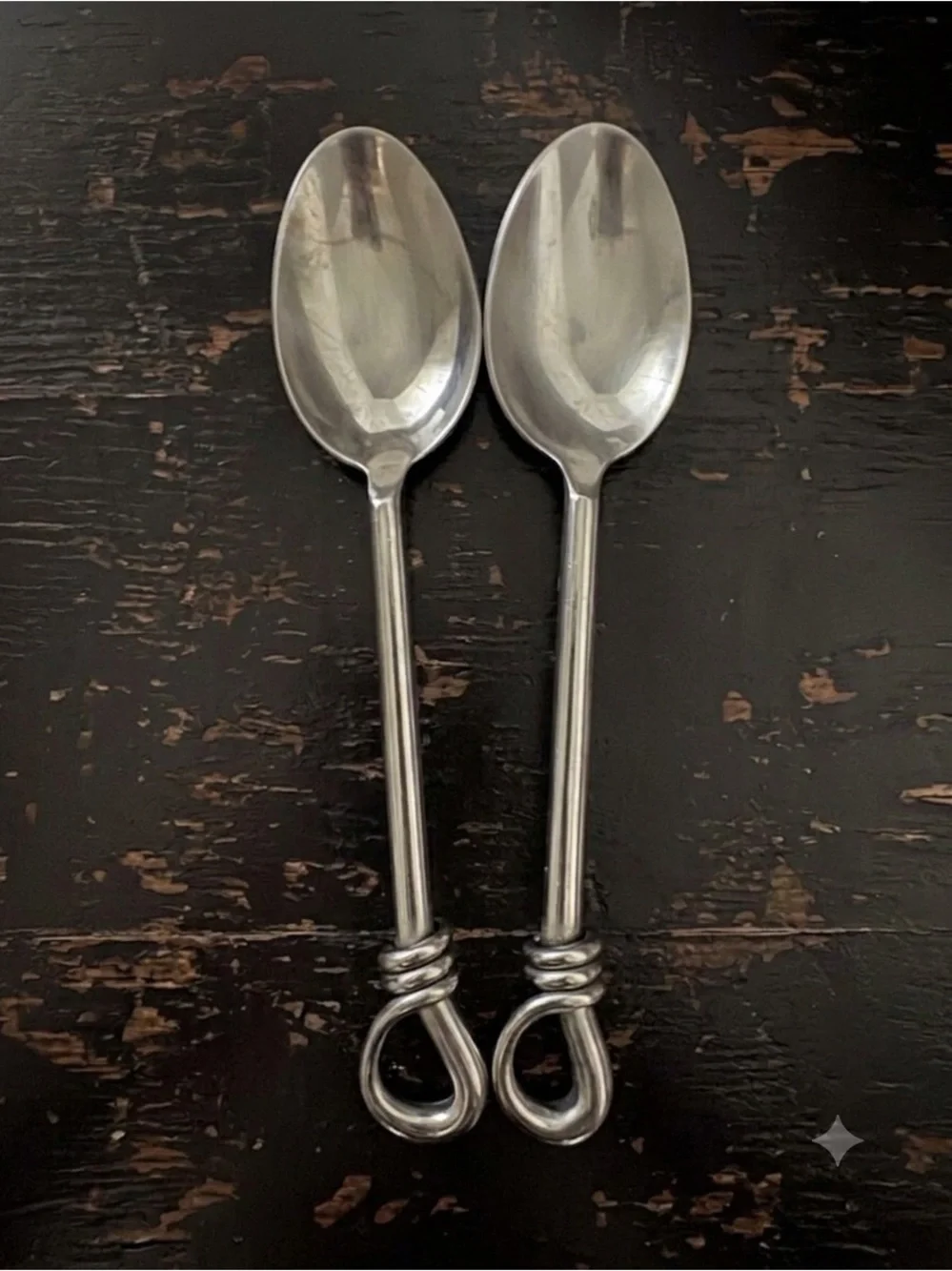 Gibson CUOMO Stainless OVAL SOUP SPOONS Open Ring Tip 18/8  Flatware Set of 2